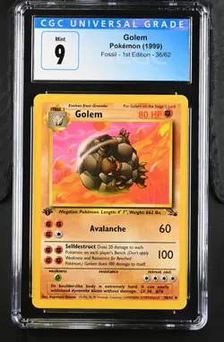 1999 Pokemon Fossil 1st Edition #36 Golem CGC 9 - Image 1