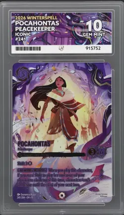 Disney Lorcana Pocahontas 241/204 Iconic Ace 10 Perfect Sub Grades Pop 1 - Image 1