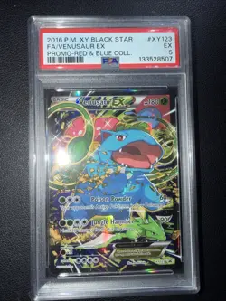 Pokemon 2016 XY Black Star Promo Venusaur EX #XY123 PSA 5 EX - Image 1