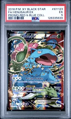 2016 POKEMON XY BLACK STAR PROMO #XY123 FA/VENUSAUR EX PROMO-RED & BLUE COLL - Image 1