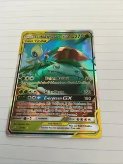 Celebi & Venusaur GX Tag Team 1/181 NM – Holo Rare – Team Up – Pokemon Card - Image 1