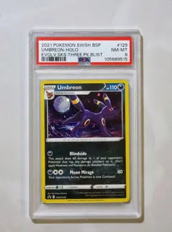 Umbreon #129 Promo Evolving Skies PSA 8 Graded Pokemon Card Holo Rare 2021 TCG - Image 1