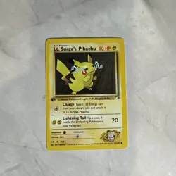 Pokemon Card Lt Surge's Pikachu Gym Heroes 1st Edition 81/132 - Image 1