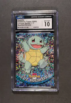 Pokemon Topps Chrome "Squirtle" SPARKLE Chrome - CGC 10 GEM MINT - Image 1