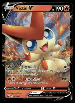Victini V 021/163 Holo V Rare Battle Styles Pokemon Holo Near Mint - Image 1