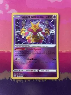 Pokemon Card Radiant Alakazam Silver Tempest 059/195 Near Mint - Image 1