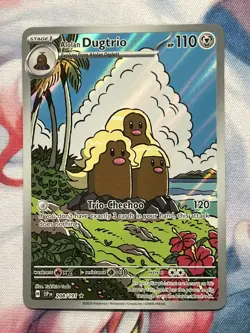 Alolan Dugtrio 208/191 SV08 Surging Sparks Illustration Rare FA Pokemon Card NM - Image 1
