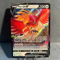 Ho-Oh V 140/195 Holo Silver Tempest Pokemon NM - Image 1