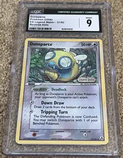 Pokemon CGC 9 Dunsparce - EX Legend Maker - 2006 - 31/92 - Reverse Holo - Image 1