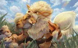 Pokemon anime nilomne pok mon growlithe arcanine fanart Pad Gaming Mat Desk - Image 1