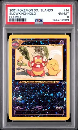2001 POKEMON SOUTHERN ISLANDS PROMO #14 SLOWKING-HOLO PSA 8 - Image 1