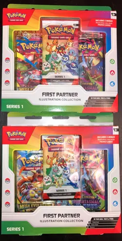 Lot of 2 Pokemon First Partner Illustration Collection Series 1 NEW IN HAND - Image 1