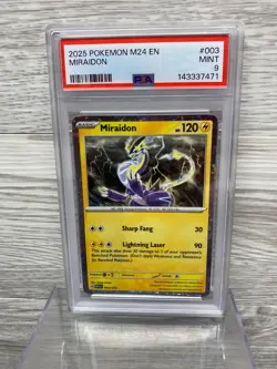 Miraidon : Pokemon : McDonald's M24 EN 2025 : 003/015 : PSA 9 MINT 003 Holo - Image 1