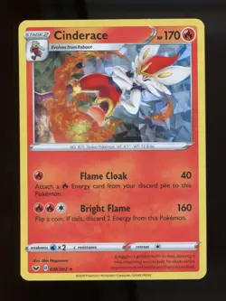 Cinderace Sword & Shield Cracked Ice Holo Rare 036/202- Pokemon TCG - Image 1