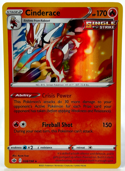 CINDERACE Rare Holo Sword Shield Chilling Reign 28/198 Pokemon - Image 1