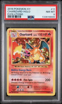 2016 POKEMON XY EVOLUTIONS #11 CHARIZARD-HOLO PSA 8 - Image 1