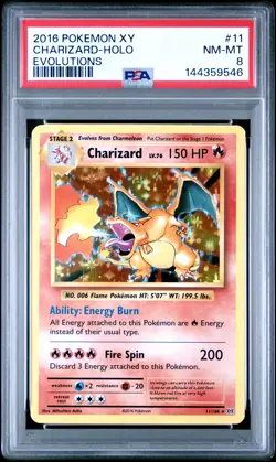 2016 POKEMON XY EVOLUTIONS #11 CHARIZARD-HOLO PSA 8 - Image 1
