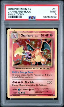 2016 POKEMON XY EVOLUTIONS #11 CHARIZARD-HOLO PSA 9 - Image 1