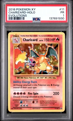 2016 POKEMON XY EVOLUTIONS #11 CHARIZARD-HOLO PSA 1 - Image 1