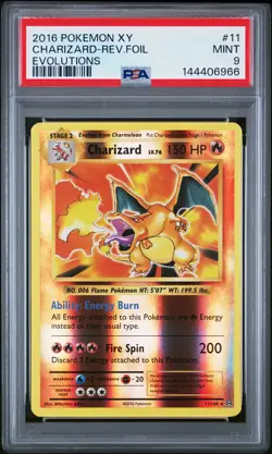 2016 POKEMON XY EVOLUTIONS #11 CHARIZARD-REVERSE FOIL PSA 9 - Image 1