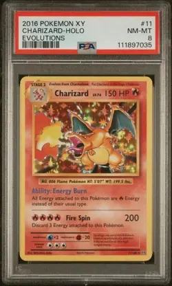 PSA 8 - Charizard 11/108 2016 XY Evolutions Holo Rare Pokemon - Image 1