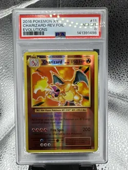 2016 POKEMON XY EVOLUTIONS #11 CHARIZARD-REVERSE FOIL PSA 8 - Image 1