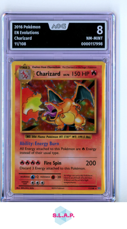 CHARIZARD POKEMON 11/108 2016 EVOLUTIONS HOLO ENGLISCH AOG 8 - Image 1