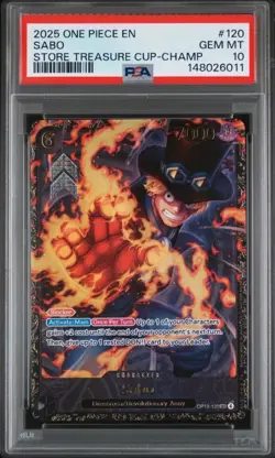 2025 One Piece OP13-120 Sabo Store Treasure Cup Champion Winner PSA 10 GEM MINT - Image 1