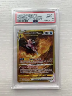 Pokemon TCG Origin Forme Palkia VSTAR Crown Zenith GG67/GG70 PSA 10 Gem Mint - Image 1