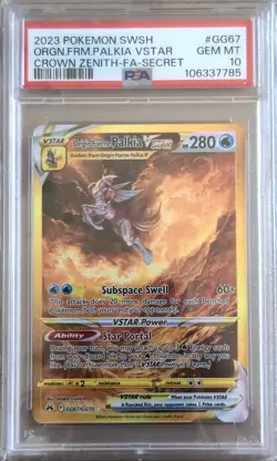 PSA 10 Origin Forme Palkia VSTAR GG67/GG70 Gold Crown Zenith Pokemon - Image 1