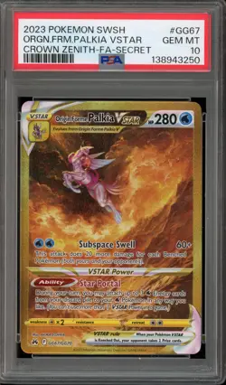 Pokemon Origin Forme Palkia VSTAR Crown Zenith Secret Rare Full Art #GG67 PSA 10 - Image 1