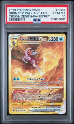 Pokemon Origin Forme Palkia VSTAR Crown Zenith Secret Rare Full Art #GG67 PSA 10 - Image 1