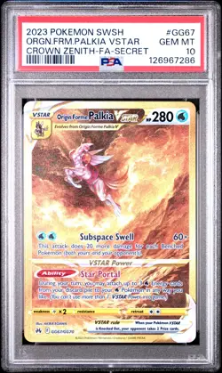 PSA 10 Palkia Vstar #GG67 2023 Pokemon Crown Zenith 126967286 - Image 1