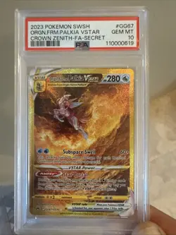 2023 Pokemon SWSH Crown Zenith Secret Origin Forme Palkia VSTAR Gem Mint PSA 10 - Image 2