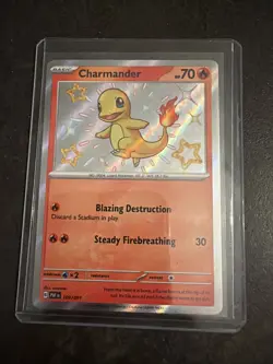 Charmander 109/091 SV: Paldean Fates Shiny Rare Holo Pokemon Card NM TCG - Image 1