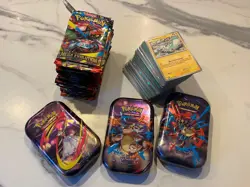 Pokemon Cards – MEGA EVOLUTION Bulk Lot - 23 open packs, 3x empty tins + loose - Image 1