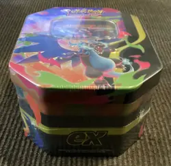 BRAND NEW Pokemon Mega Charizard X Tin Trading Card Game Multicolor Metal - Image 2