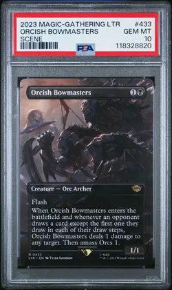 2023 MTG TALES OF MIDDLE-EARTH SCENE #433 ORCISH BOWMASTERS PSA 10 - Image 1