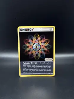 Rainbow Energy 81/92 EX Legend Maker Reverse Holo Pokemon TCG Swirl - Image 1