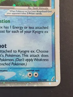 Kyogre ex 95/100 EX Crystal Guardians Ultra Rare Holo Pokemon TCG - Image 4