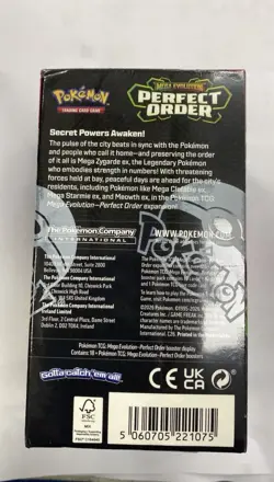 Pokemon TCG Mega Evolution Perfect Order Booster Box Sealed 18 Pack - Image 3