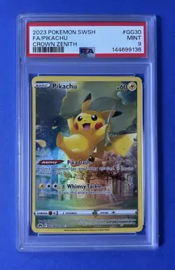 2023 Pokemon SWSH FA/Pikachu Crown Zenith #GG30 PSA 9 MINT - Image 1