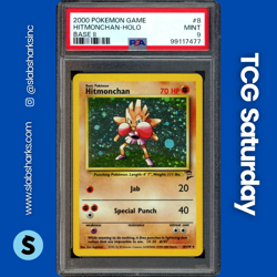 2000 POKEMON BASE SET 2 #8/130 HITMONCHAN HOLO PSA 9 - Image 1