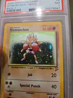 2000 Pokemon Hitmonchan Holo Base 2 Set 8/130 Psa 7 - Image 2