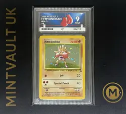 Pokemon Hitmonchan Base Set 2 Holo #8 ACE 9 Mint 2000 WOTC Vintage - Image 1