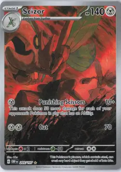 Pokemon TCG: Obsidian Flames Scizor 205/197 Illustration Rare IR Holo NM 2023 - Image 1