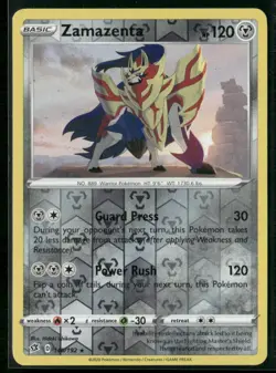 ✰ ZAMAZENTA 140/192 REVERSE HOLO RARE REBEL CLASH POKEMON ✰ LP - Image 2