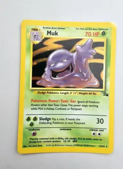 Muk 13/62 Holo Rare Pokemon Card Fossil Set WOTC 1999 FREEPOST - Image 1
