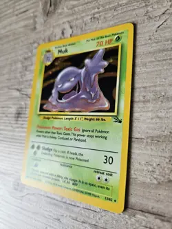 Pokemon TCG Muk Fossil Holo Card 13/62 Unlimited Holo Rare (1999) - Image 3