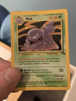 Pokemon TCG Muk Fossil Holo Rare Card 13/62 Vintage 1999 WOTC - Image 3